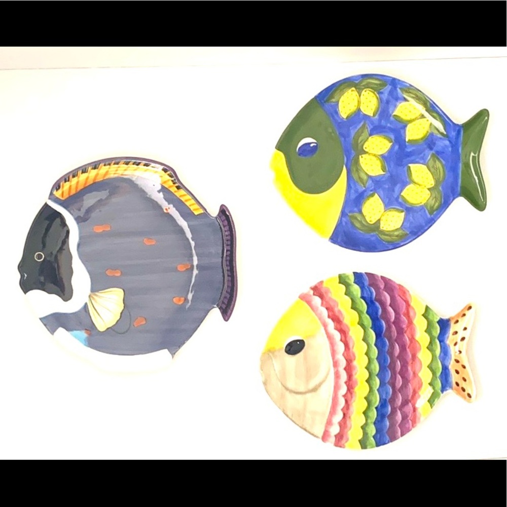 Studio Nova Colorful Fish Wall Plates (Set of 3)